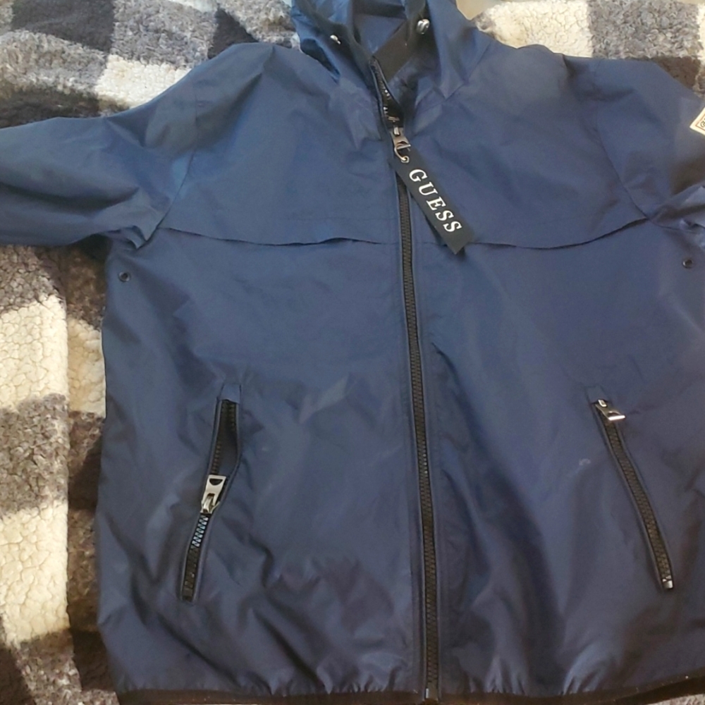 Guess Jacket and Adidas jogging pants